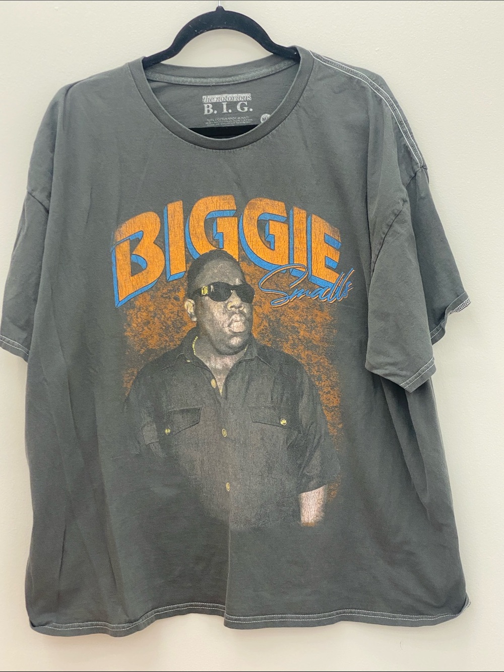 Biggie Smalls Graphic Tee - Charcoal Gray (BIN M)